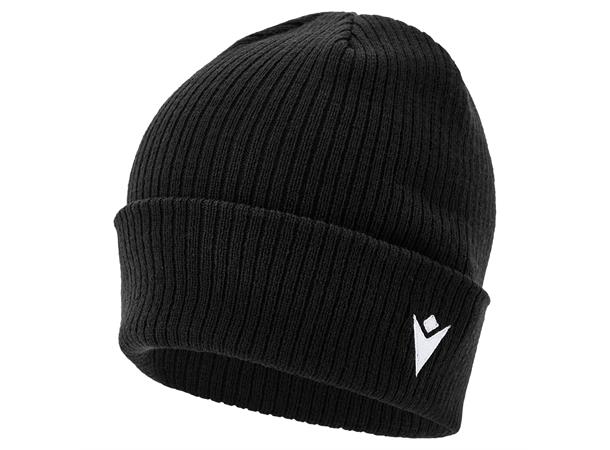 Zima Beanie BLK JR Ribbestrikket lue med oppkant 