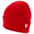 Zima Beanie RED JR Ribbestrikket lue med oppkant 